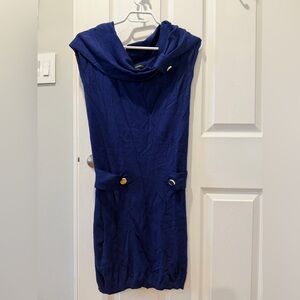 Le chateau short sleeve sweater dress with cowl neck